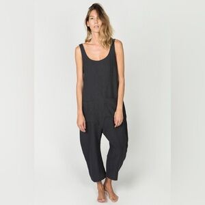 Ilana Kohn Gary 100% Linen Jumpsuit in Faded Black
